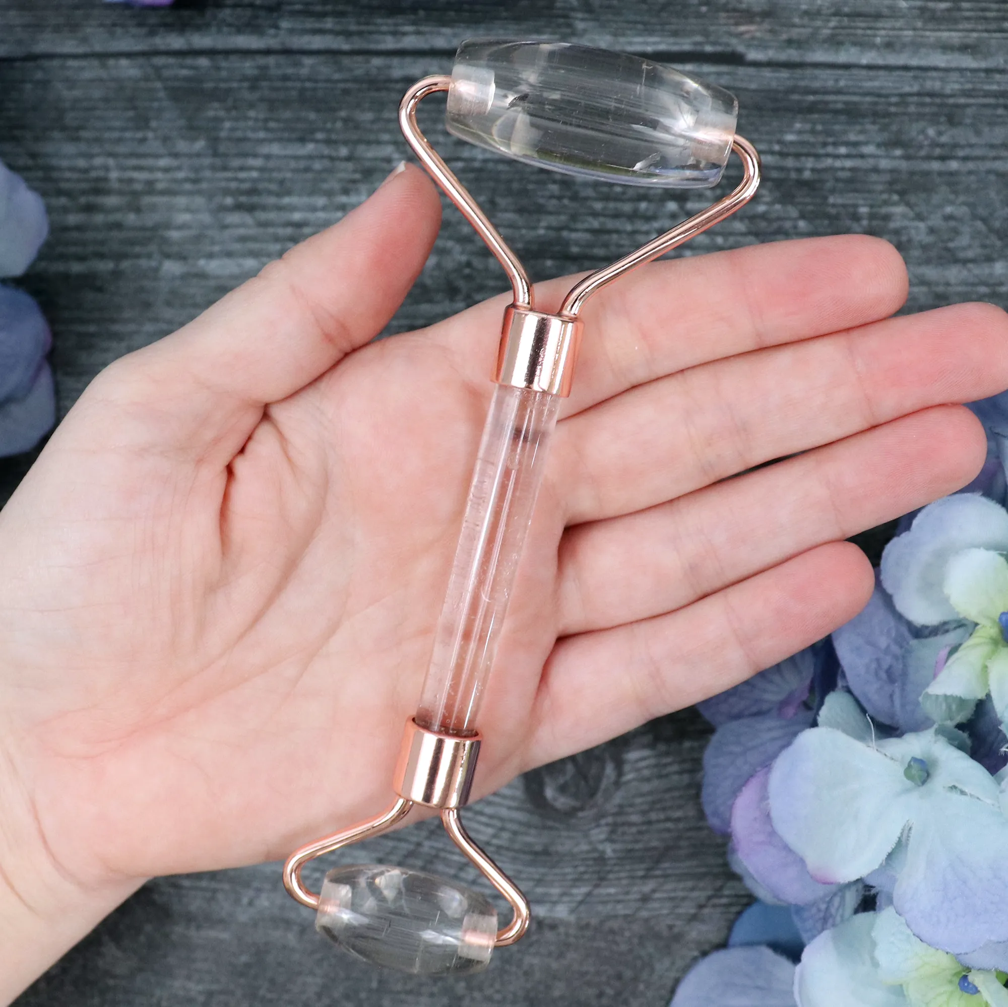 Clear Quartz Crystal Face Roller