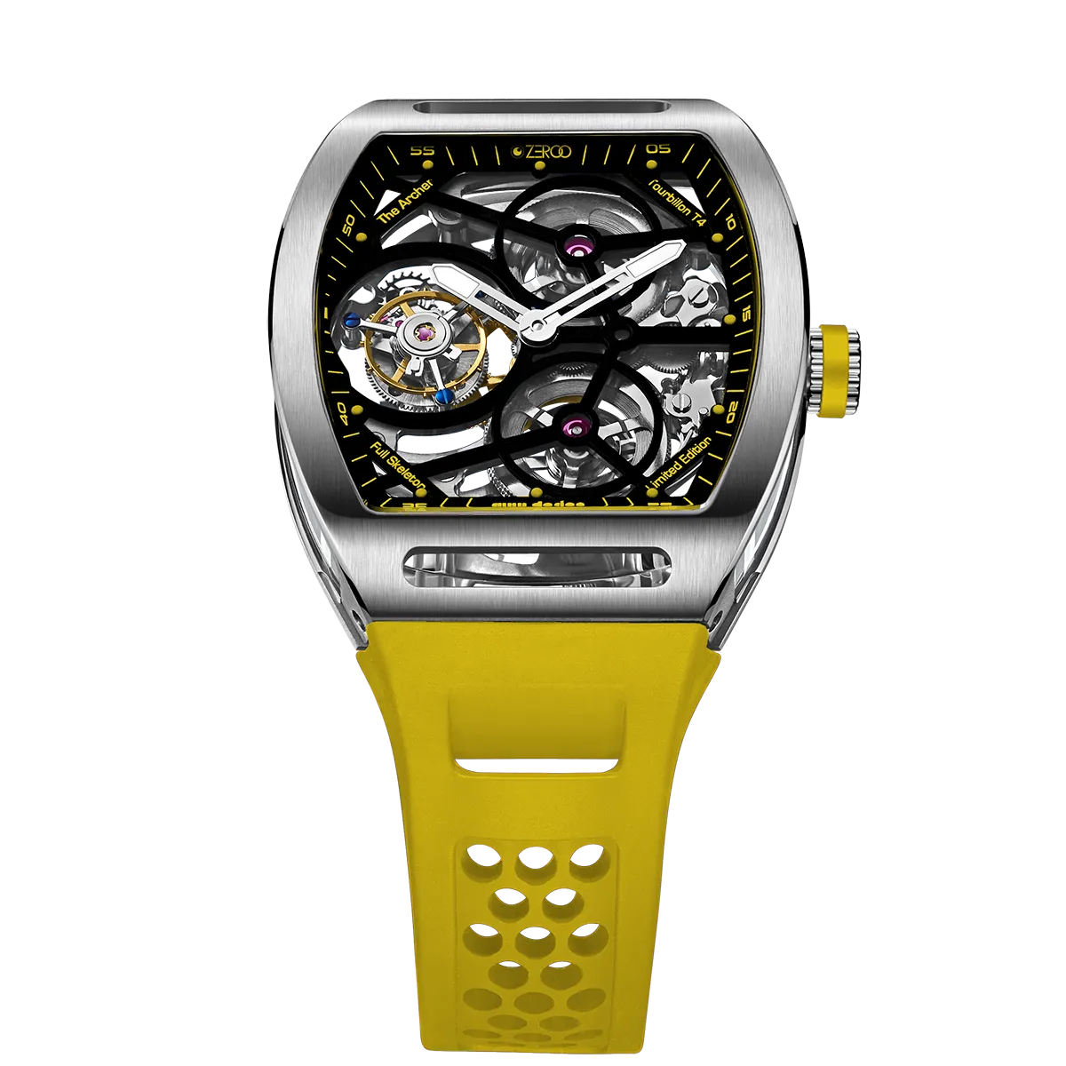 ZEROO T4 THE ARCHER FULL SKELETON TOURBILLONMANUAL TOURBILLON WATCH FOR GENTS - ZT004SYW